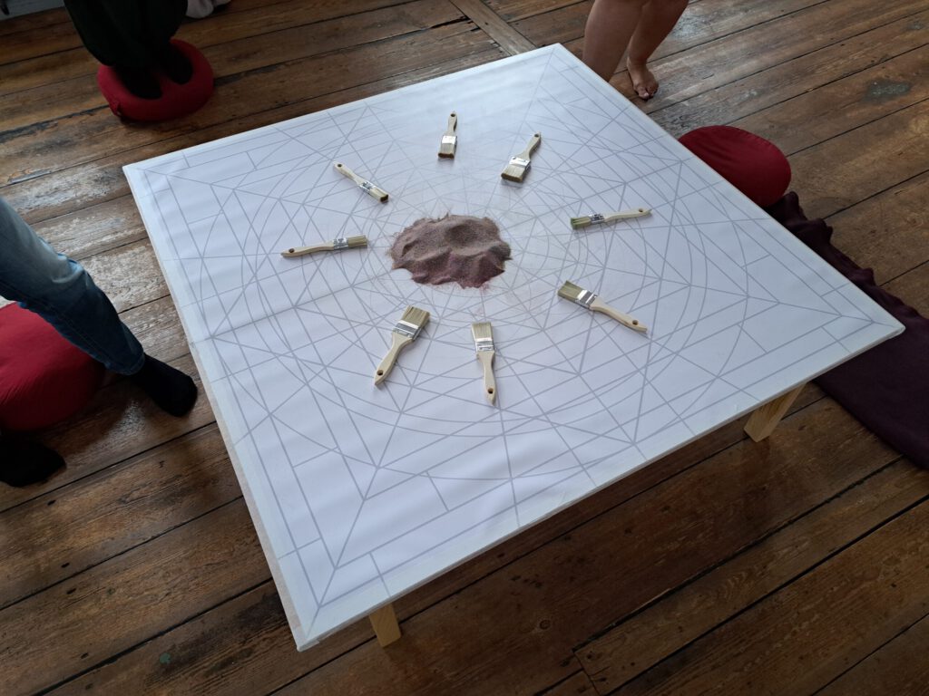 Sand Mandala verwischt